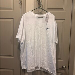 Nike Big Men's White Tee with Black Logo